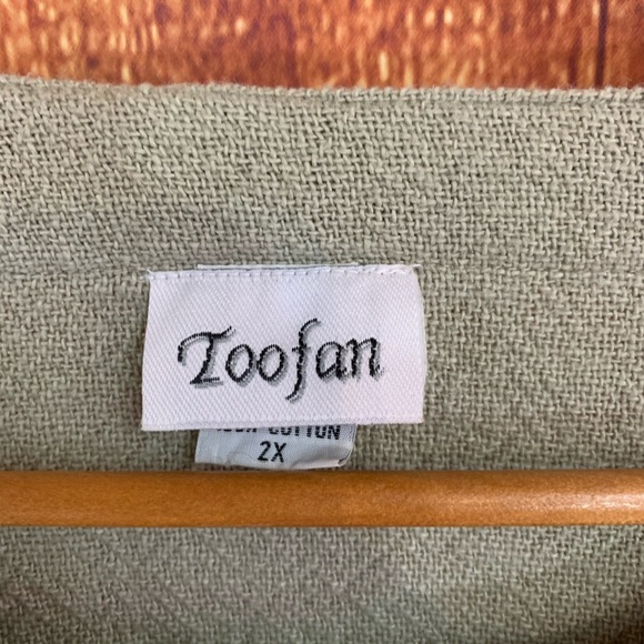 Toofan 2X neutral colorblock tunic top shirt - Picture 3 of 3